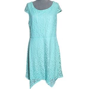 Sea Green Lace Cap Sleeve Dress Size XL